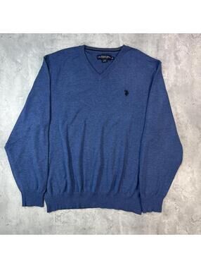 Y2K Blue U.S. Polo Assn Knit V-Neck Sweater